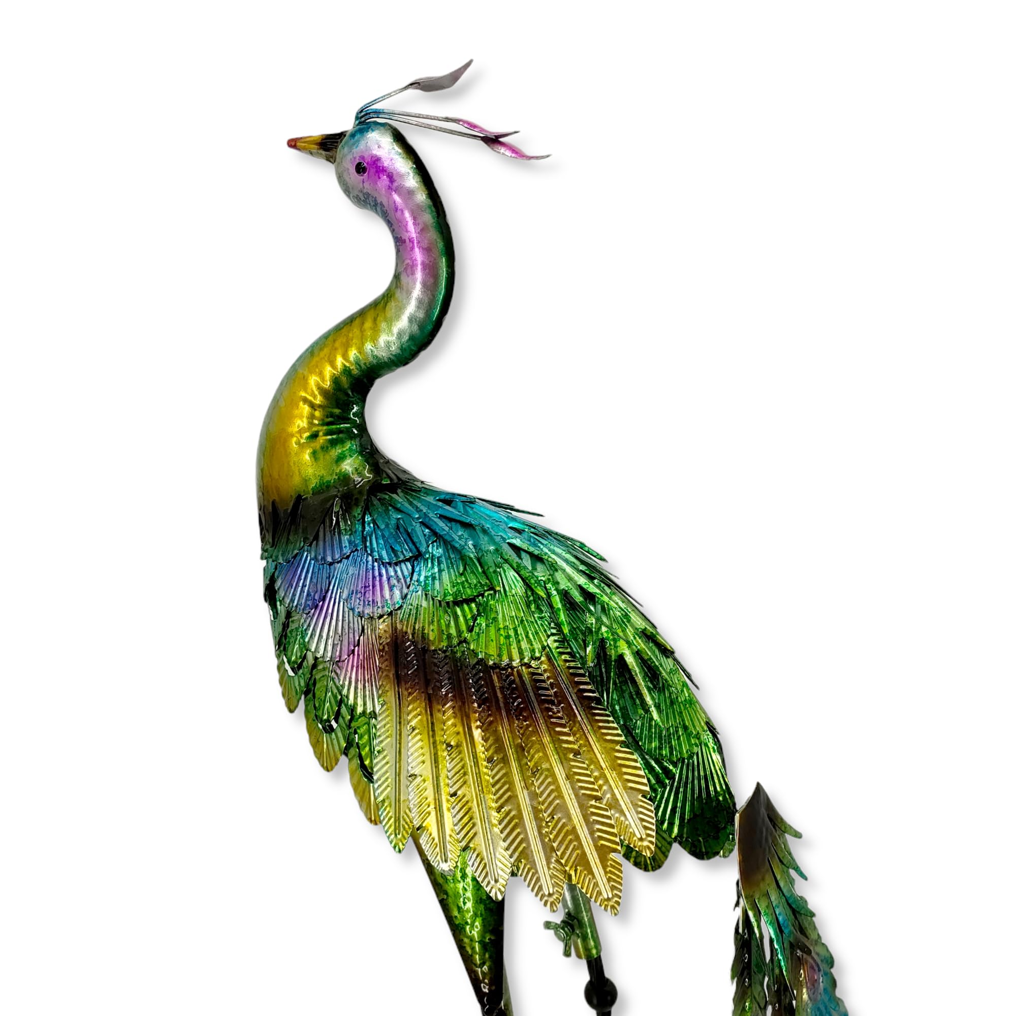 Metall Garten-Figur Pfau 85cm bunt Dekofigur groß Gartendeko Deko-Skulptur Tierfigur Vogel