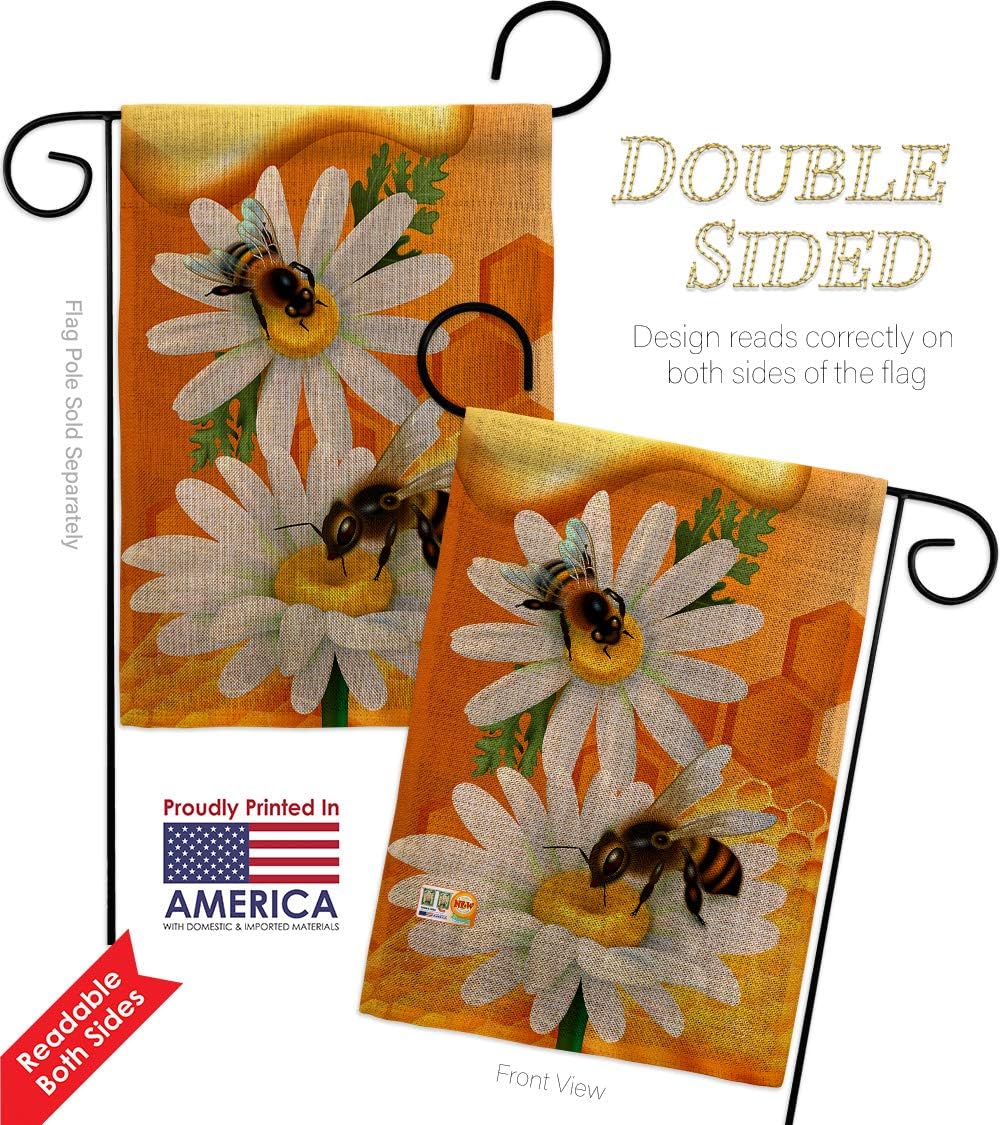 Sweet Honey Burlap Burlap Garden Flag Friends Butterfly Ladybugs Dragonfly Bee Springtime Insect Natural Wildlife Small Decorative Gift Yard House Banner Double-Sided Made In USA 13 X 18.5