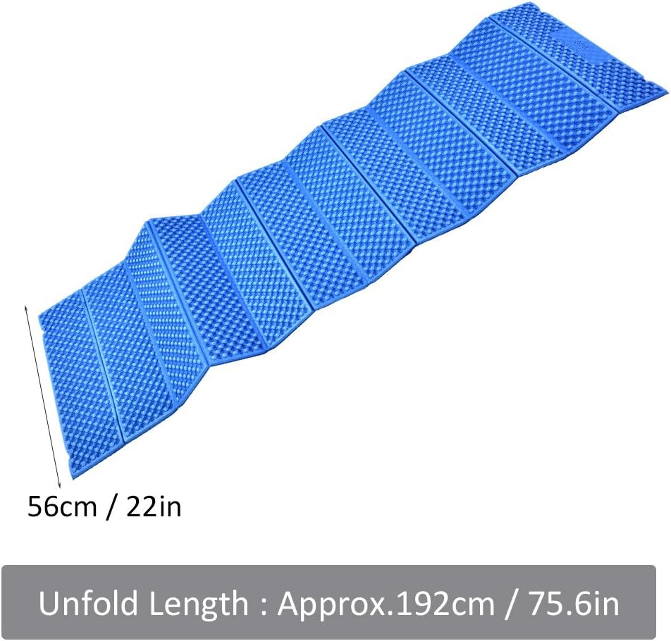 VGEBY Folding Camping Mat, Waterproof XPE Foam Sleeping Pad Beach Tent Cushion Seat Mat for Camping Hiking Travel(Blue) Foam Sleeping Pad Foam Sleeping Pad Foam Sleeping Pad Camping Mattress Pad