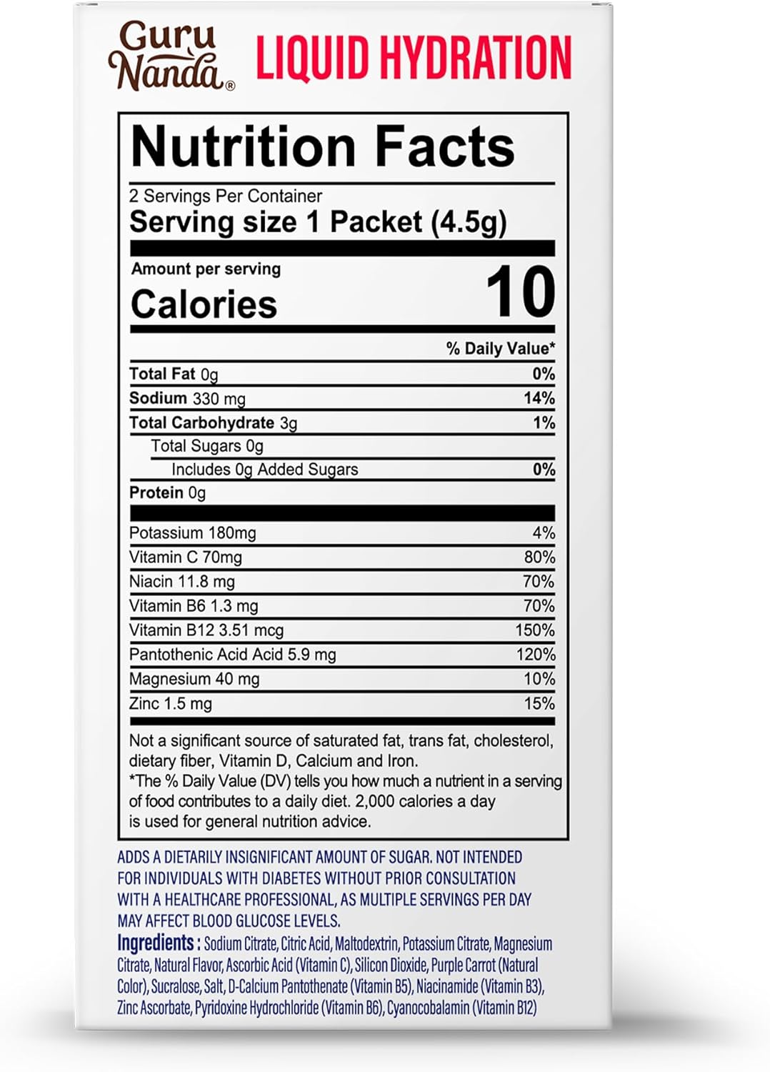 GuruNanda Liquid Hydration Sugar-Free Electrolyte Powder – Natural Watermelon Flavor Electrolyte Drink with Vitamins B & C for Dehydration, Exercise & Energy, Non-GMO, 48 Count - Image 11