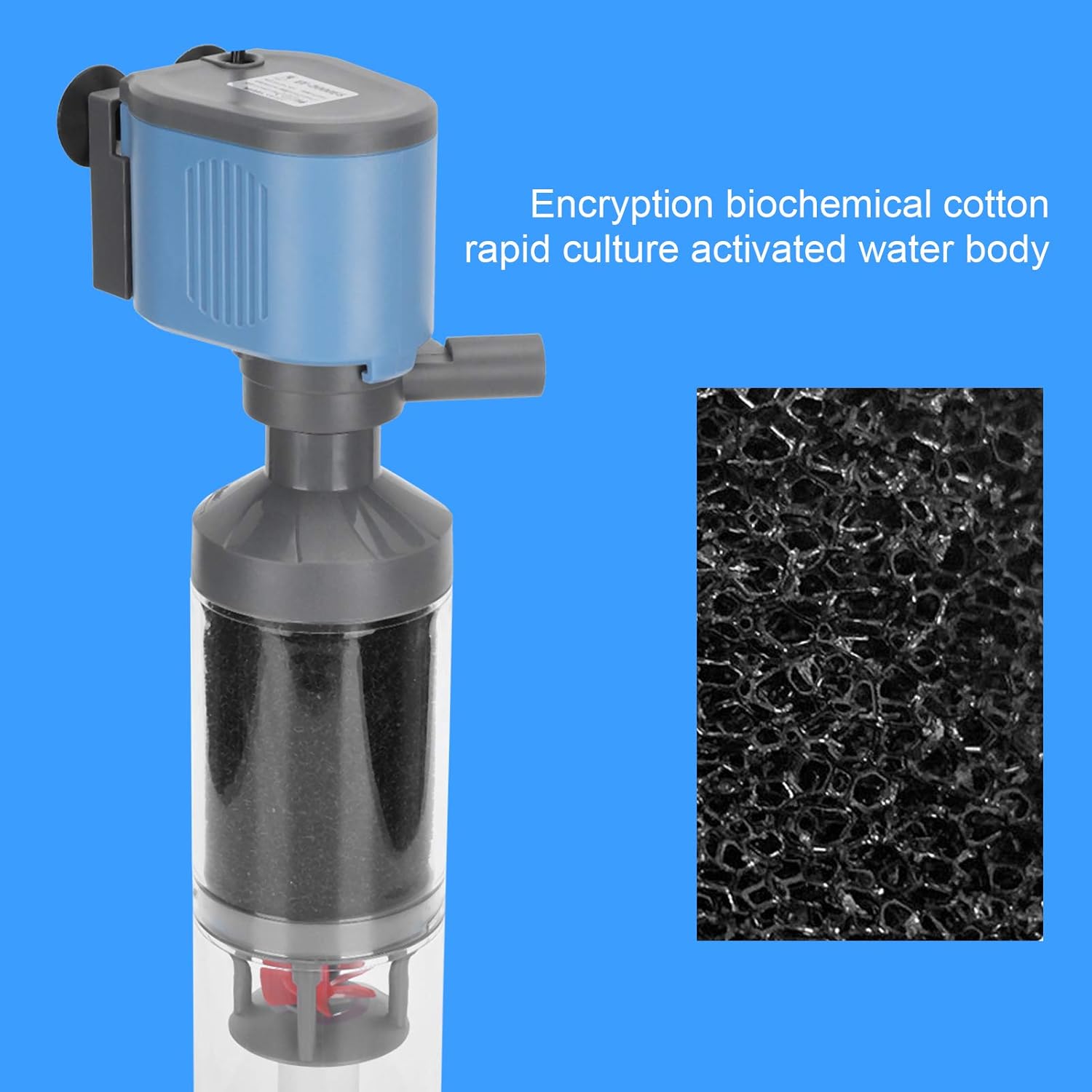 EVTSCAN Aquarium Filter Pump, ZY‑2000F5 5 in 1 Aquarium Fish Tank Filter 3‑Stage Multi‑Functional Ultra‑Quiet Filter Pump(US Plug)