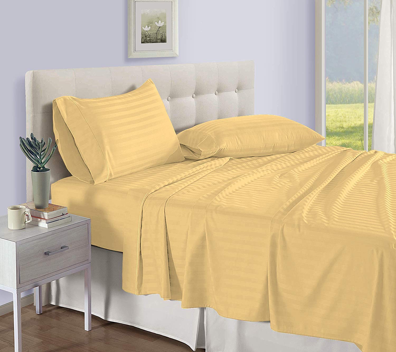 100% coton égyptien 1000 fils 6- Piece-sheet- Lot de jusqu'à