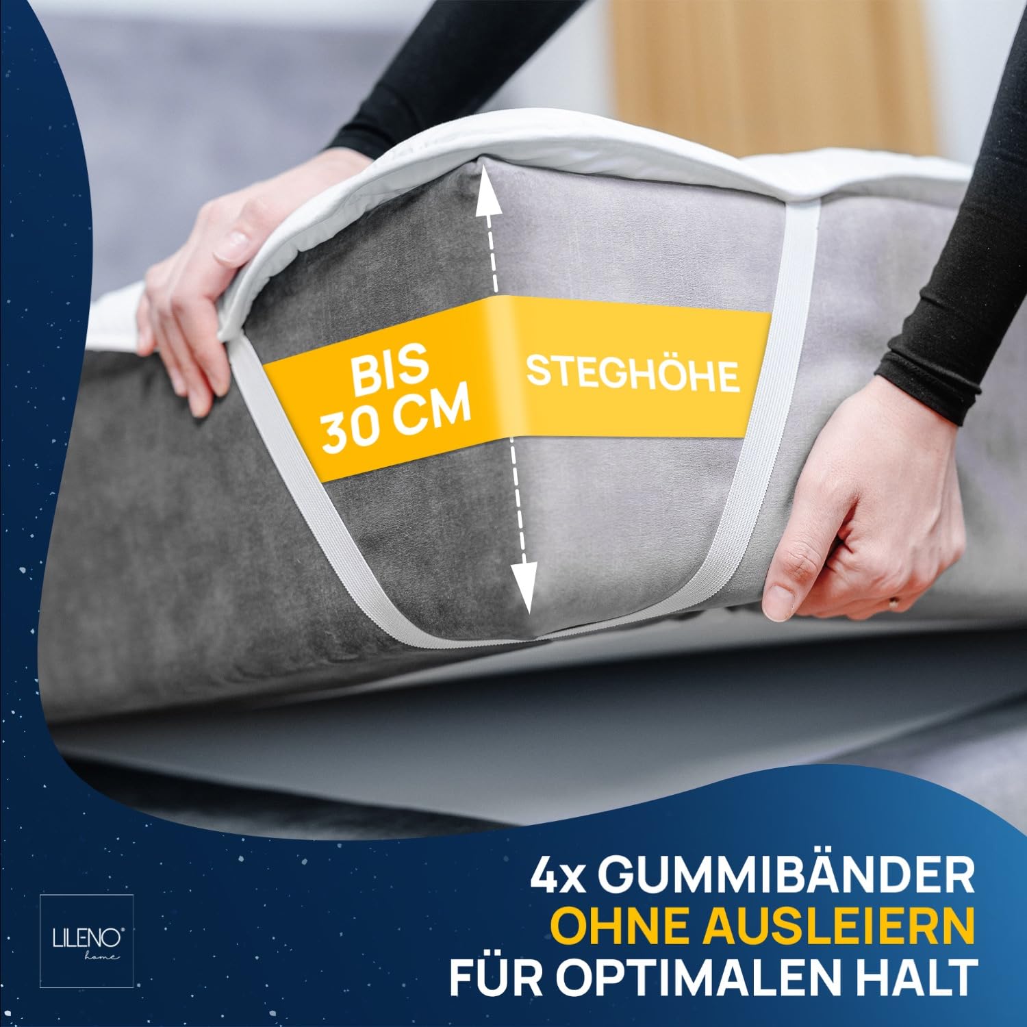 LILENO HOME Matratzenschoner 180x200 cm - Matratzenauflage 180x200 atmungsaktiv u. waschbar- extra weicher Matratzenschoner als Matratzen-Cover u. Schoner für Topper, Boxspringbett u. als Unterbett