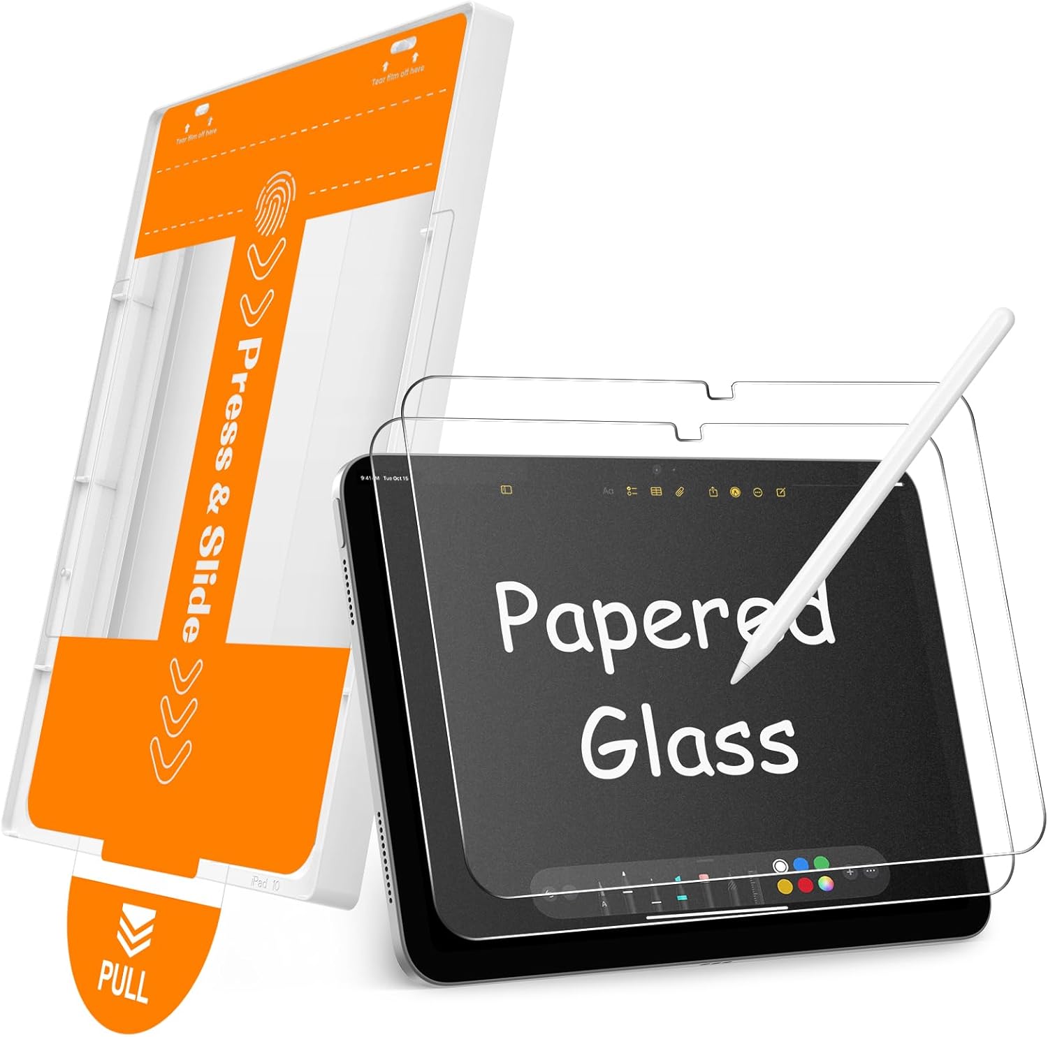 SPARIN 2 Pack Paper Glass Screen Protector for iPad A16 11th/10th Generation (11’’/10.9’’ 2025/2022),Tempered Glass with Easy Alignment Tool, Matte Anti-Glare, Write Like on Paper, Apple Pencil Support iPad A16/10th Gen