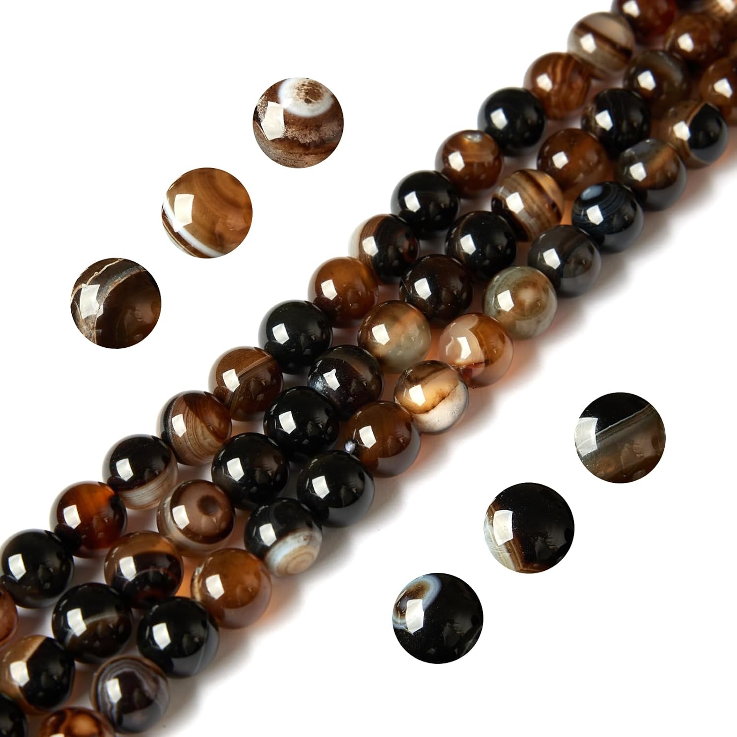 100pcs 10mm Cherry Blossom Agate Beads Natural Gemstone Beads Round Loose Beads for Jewelry Making