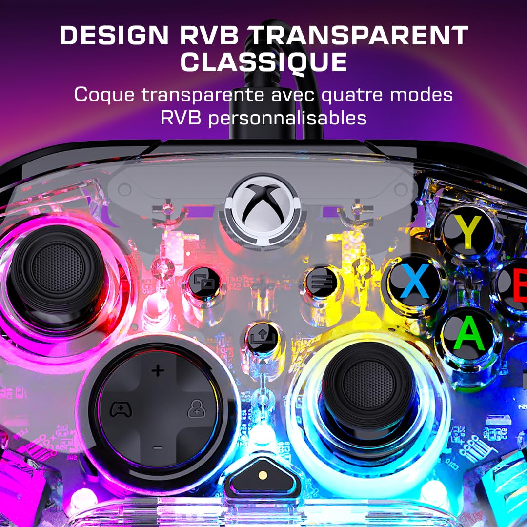 Turtle Beach Afterglow transparente manette de jeu RVB filaire pour Xbox