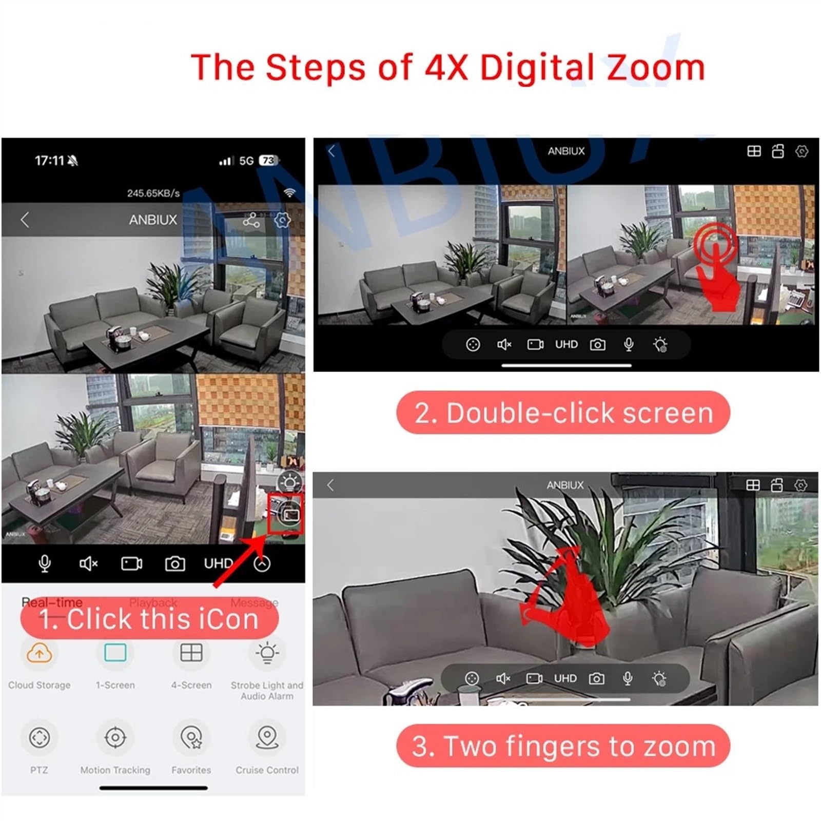 Caméra de sécurité, Caméra IP 8MP 4K for l'extérieur, Zoom 4X, Double Objectif, écran, PTZ, Suivi Automatique AI, vidéosurveillance CCTV(8MP Add 64G Card)