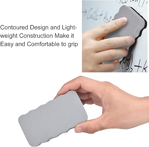 Miniatura 5 de Paquete de 3 borradores de borrado en seco, kit de borrador magnético de pizarra blanca lavable sin manchas para niños y estudiantes, oficina en
