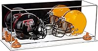 Vista 138 de Better Display Cases Acrílico 2 Mini casco de fútbol (no tamaño completo) vitrina con base de césped transparente (V46/A019)