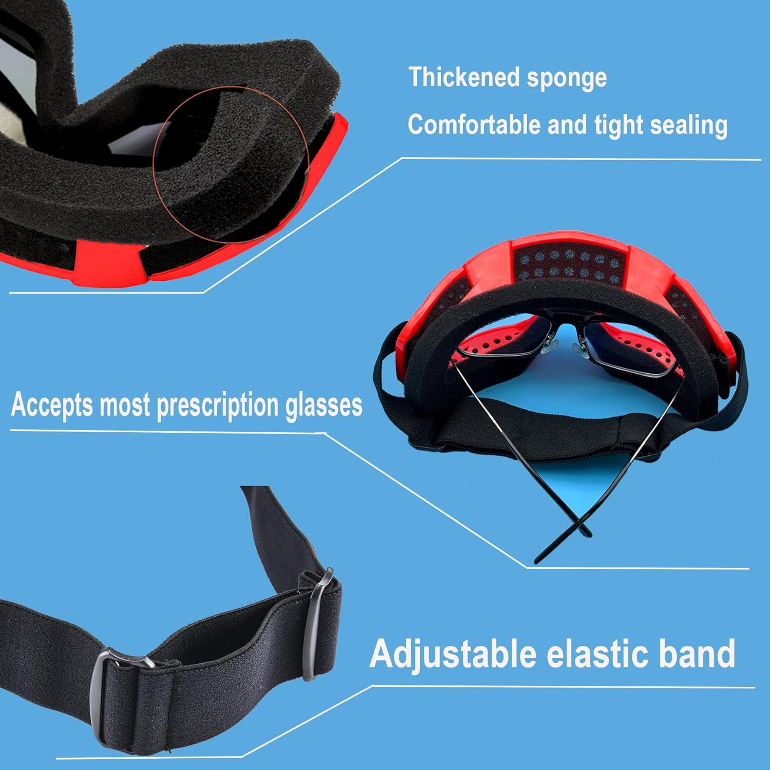 Dirt Bike Goggles ATV Off-Road Riding Motorcycle Motocross Glasses with Sun UV Protection Balaclava Full Face Cover - Image 5