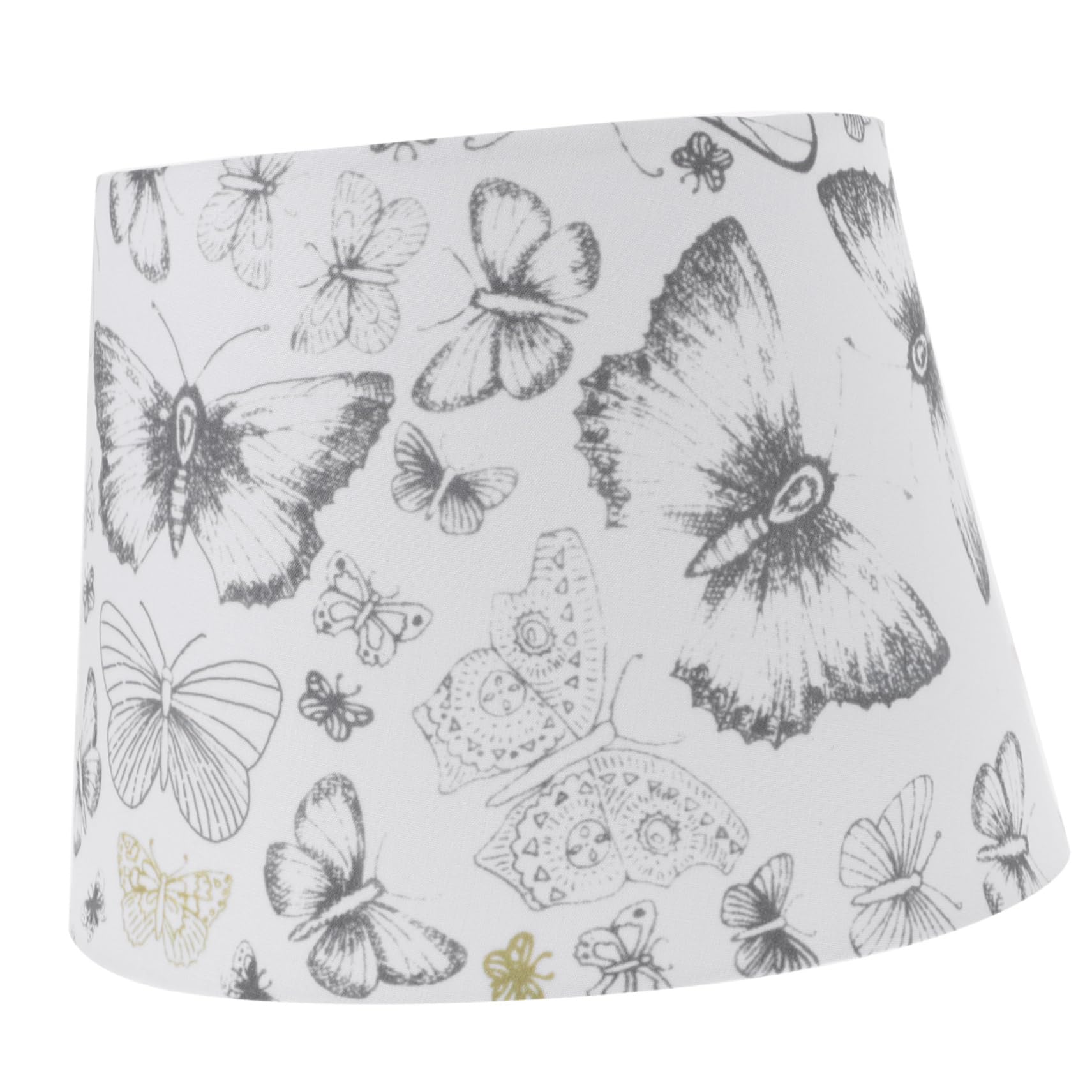 Veemoon Fabric Butterfly Print Lamp Shade Replacement Drum Lampshade for Table and Floor Lamps E27/E14 Accessory Easy Installation Bedroom Decor