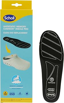 Solette Antistatiche PRO in Memory Cushion per Clog Evo Classic, Black, 41/42 EU