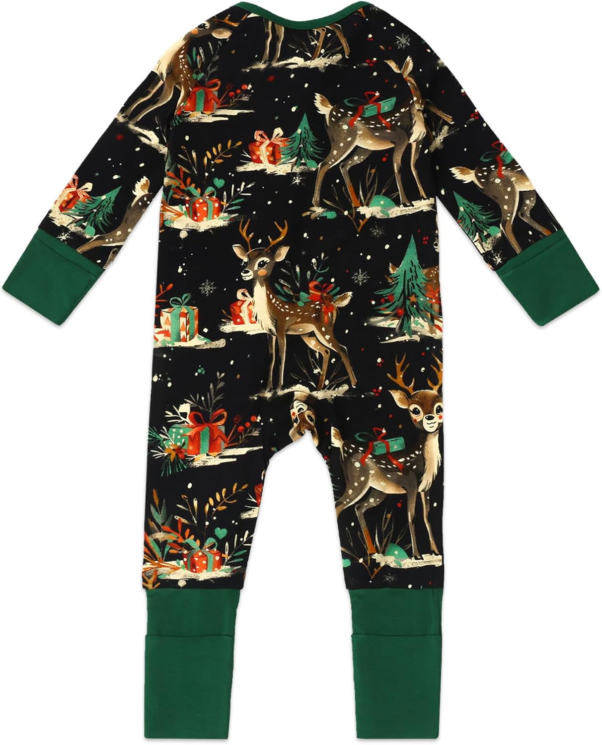 Baby Footless Pajamas with Mittens and Feet Cuffs Viscose of Bamboo Cartoon Infant Boys Girls Zipper Pjs Romper - Image 3
