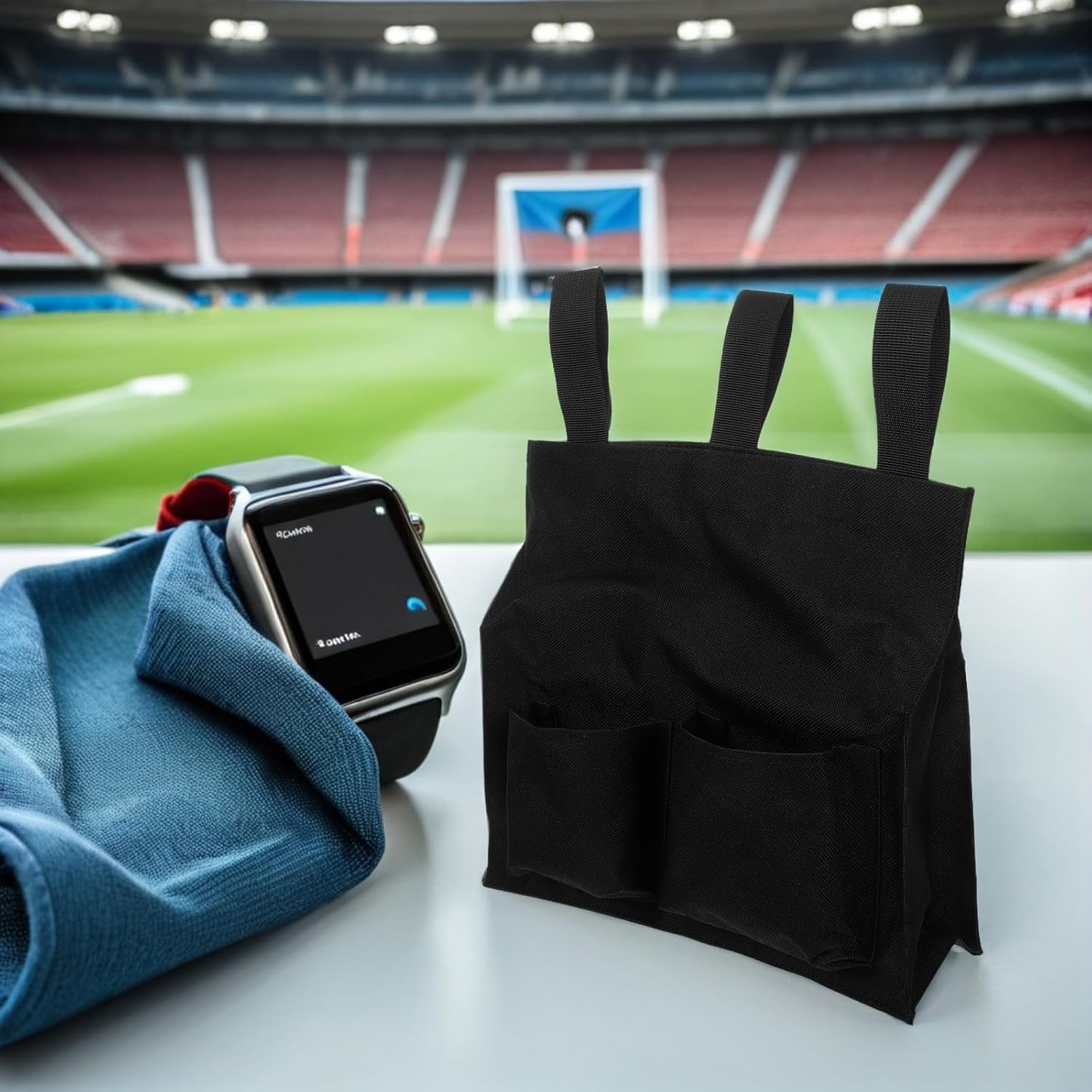 2pcs Multifunctional Baseball Referee Ball Bag Large Oxford Cloth Pouch with Belt and Side Storage Pockets Lightweight Softball Equipment for Sports Matches