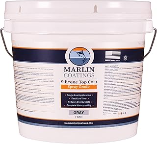 100% Silicone Roof Sealant - Self Leveling - Completely Waterproof - Easy One Coat Application - Designed for RV, Camper, Trailer, Commercial Building... (1 Gallon, Gray)