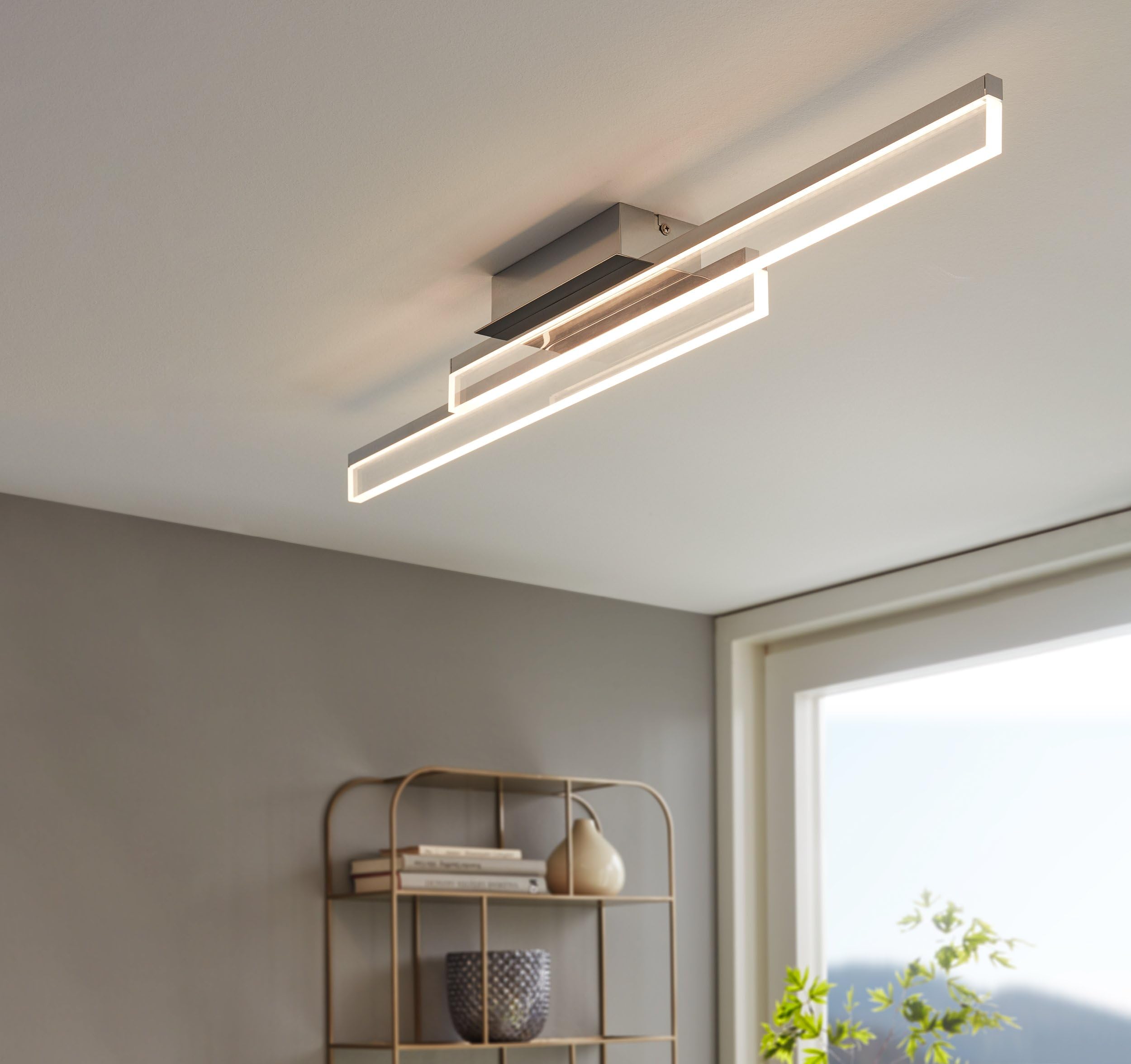 EGLO LED Deckenleuchte Palmital, 2 flammige Badleuchte, Deckenlampe aus Aluminium, Metall, Kunststoff, Badezimmer Lampe in Chrom, LED Feuchtraumleuchte warmweiß, IP44
