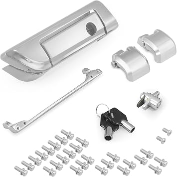 Tour Crank Clutch Tour Crank Lid Latch with Key for Harley Touring Road King Road Glide Street Glide Electra Glide Ultra Classic 2014-2025, Chrome