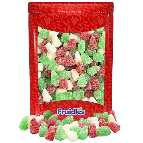 Caramelos de gomitas de frutas con mezcla de gelatina navideña, deliciosas gomitas con forma y sabor navideño (2 libras)