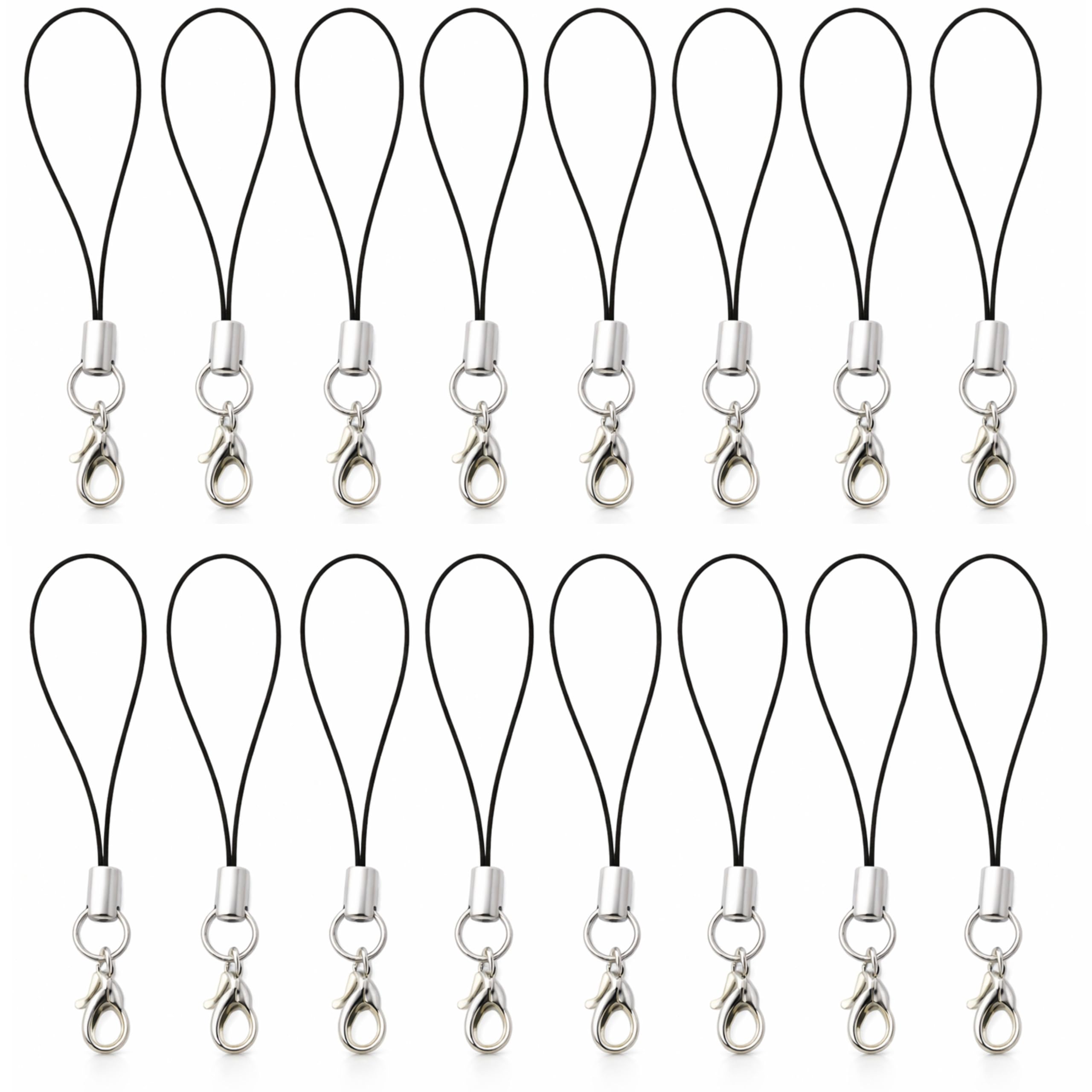 Ambitieux Black Keychain Strap with Lobster Clasp (7 cm) | Pack of 50 | Strong Cord Thread for DIY Crafts, Phone Charms, Keyrings & Jewellery Making-image-28
