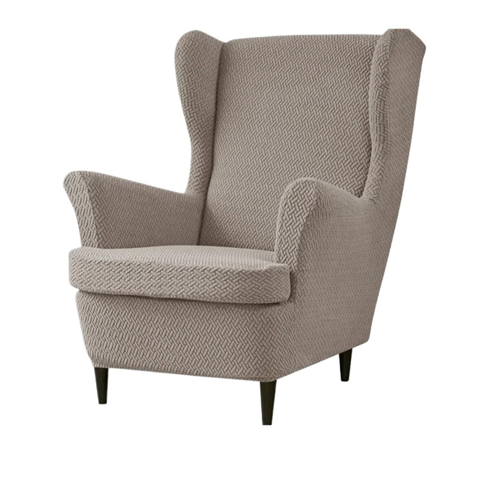 GCYEIDMA Wing Chair Slipcover Jacquard Wingback Sofa Covers Stretch Wing Chair Cover Elastic Armchair with Cushion Furniture Protector(A2 Wingchair Cover)