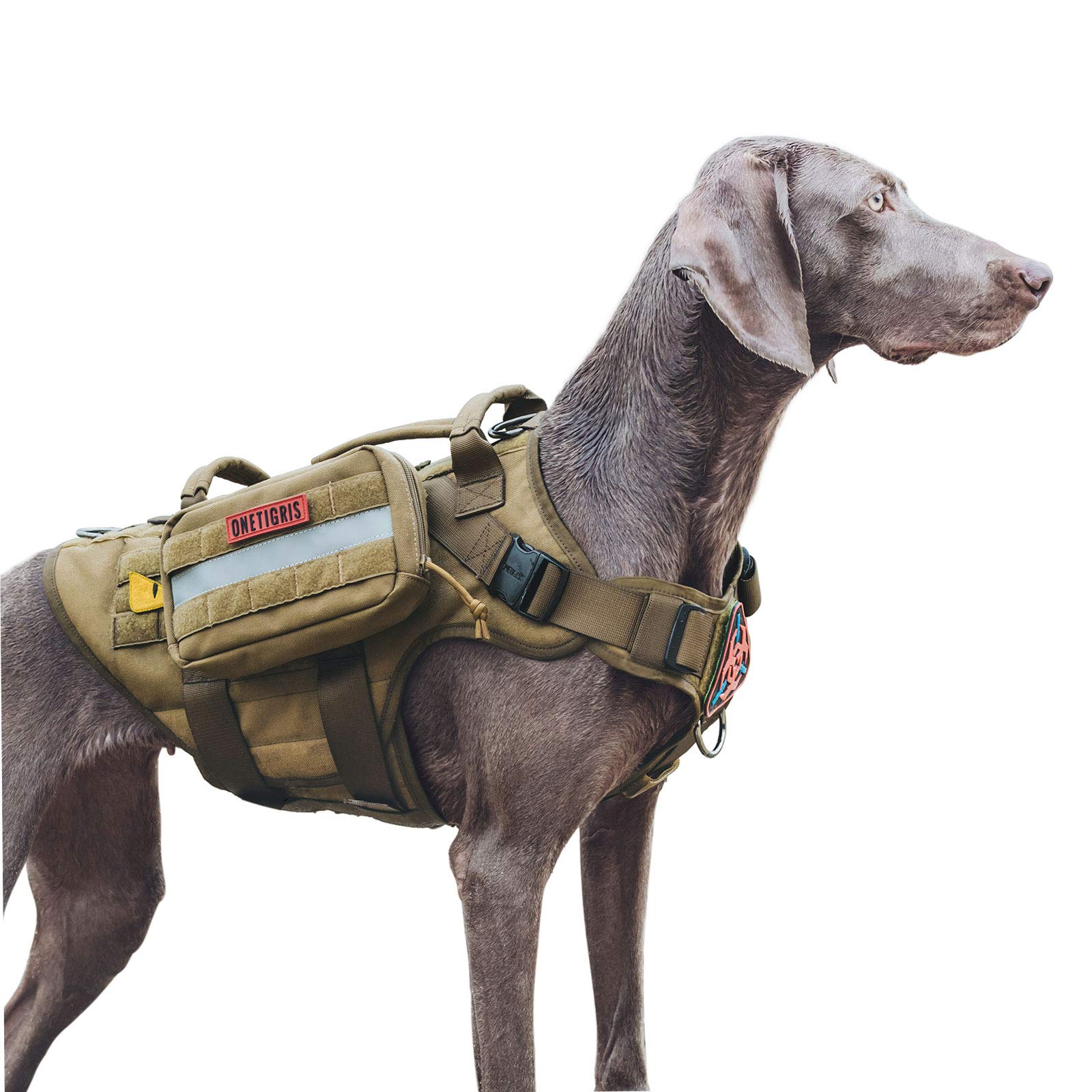 OneTigris 2 Stück Hundefutterbeutel Großer Raum mit reflektierenden Streifen, geeignet für taktisches Hundegeschirr, Training, Spaziergang