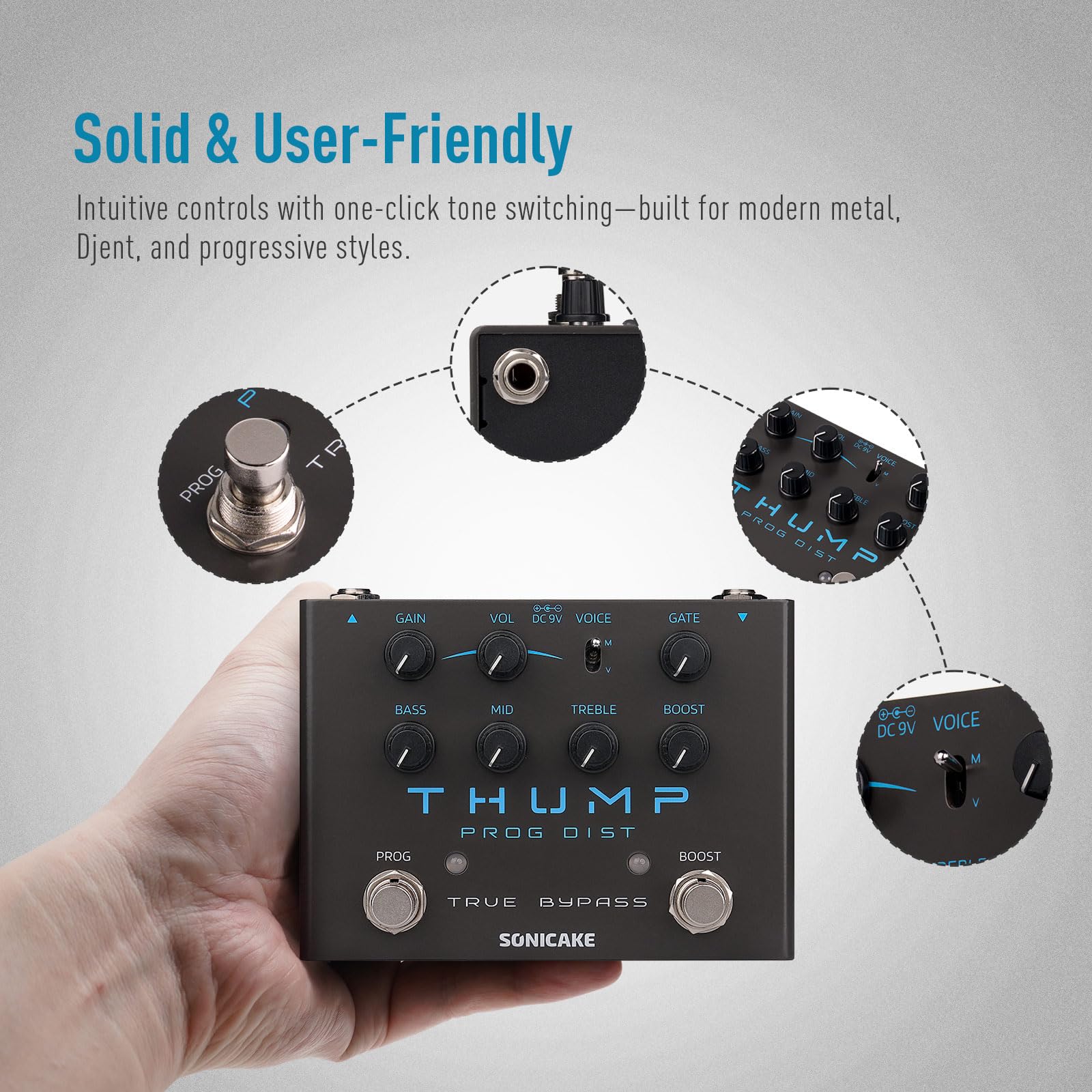 Amazon | SONICAKE Thump ハイゲインディストーションペダル、Djent