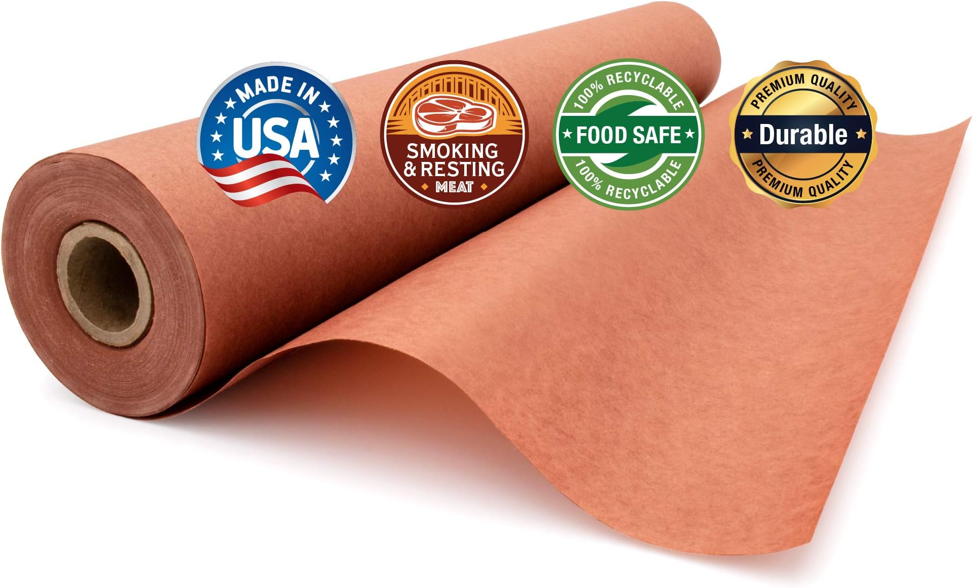 Pink Butcher Paper Roll (24 inches x 200 feet), Unbleached, Unwaxed & Uncoated for Smoking & Resting Meat by Paper Pros