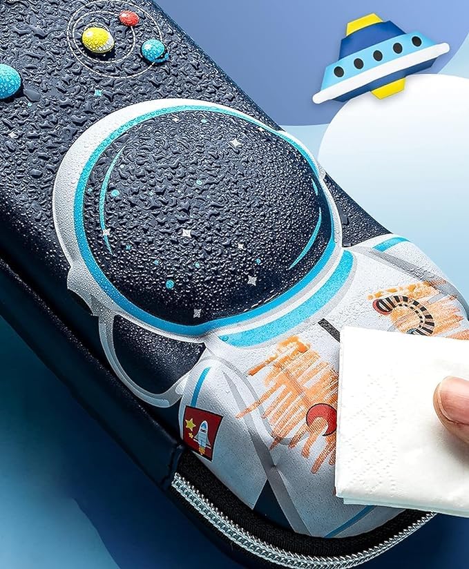 Image of 3D Pencil Case, Large Capacity Pencil Pouch Bag for Boys & Girls Students with Zip Closure Portable Stationery Bag Organizer EVA (Space-Pouch)