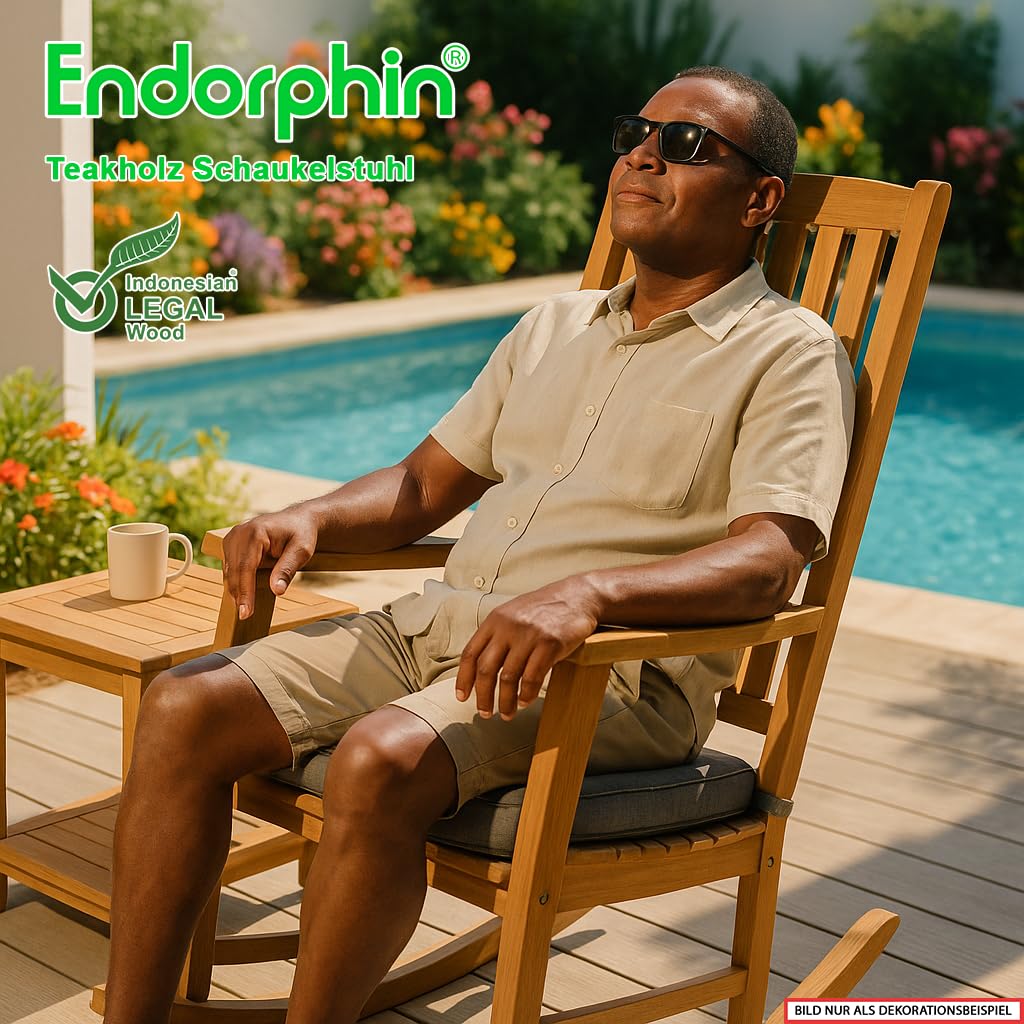 Endorphin Teakholz Schaukelstuhl – stilvolle Entspannung für drinnen & draußen