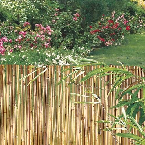 Miniatura 4 de Nortene Cañizo Entero Barnizado Bambooflex 1.5x3 M Bambú Natural Con Alambre Galvanizado Ocultación Y Decoración Para Jardín Y Terraza