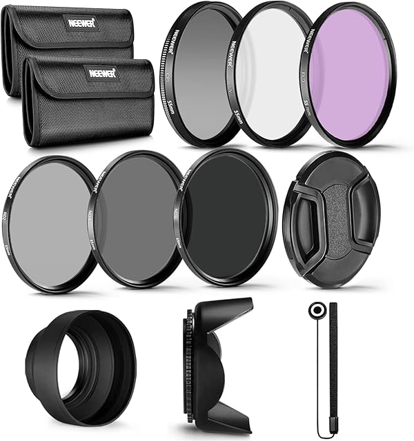 Neewer 55MM Professional UV CPL FLD Lens Filter and ND Neutral Density Filter(ND2, ND4, ND8) Accessory Kit for Sony A37 A55 A57 A65 A77 A100