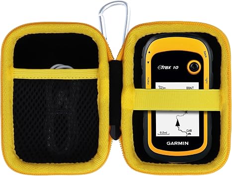 Lebakort Hard Case Compatible with Garmin eTrex 10/20 / 20x / 30x / 22x / 32x / SE Worldwide Rugged Handheld GPS Navigator (Black + Yellow Case)