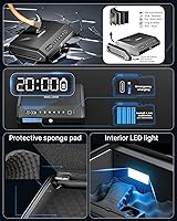 Vista 3 de Large Biometric Gun Safe fits 4 pistols, 100 Sets of Fingerprint Handgun Safe with Internal Light & Silent Mode, Emergency Power Supply Gun Lock Box