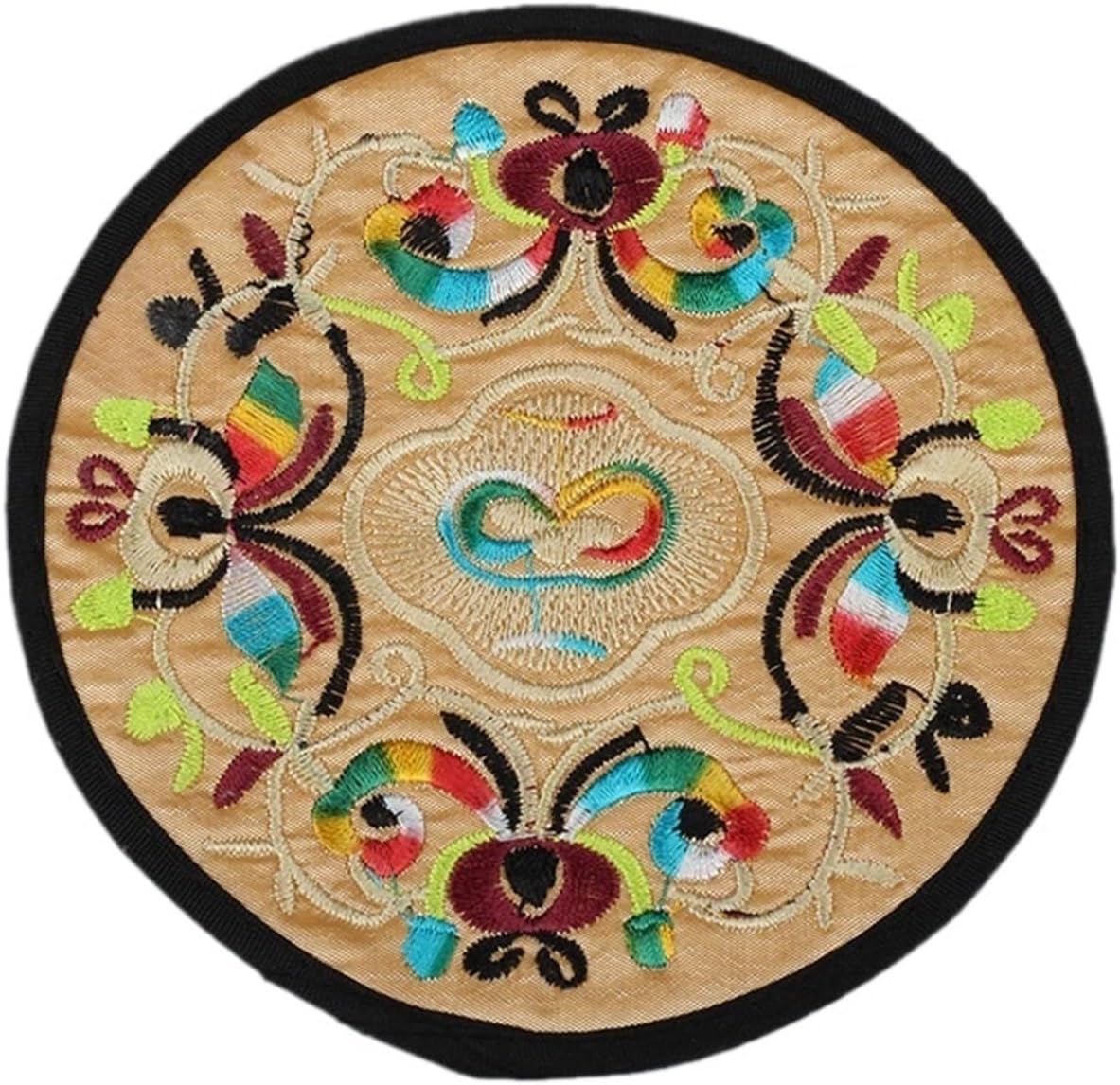 Cloth Coaster Teapot Mat Table Heat Insulation Home Decoration National(White-Patch Five-Pointed star4)