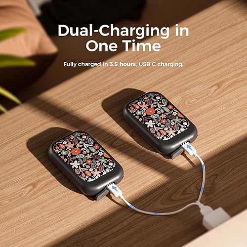 Miniatura 7 de OCOOPA Calentadores de manos magnéticos recargables, paquete de 2, calentador de manos eléctrico estilo tarjeta, 5000 mAh, calentador de manos