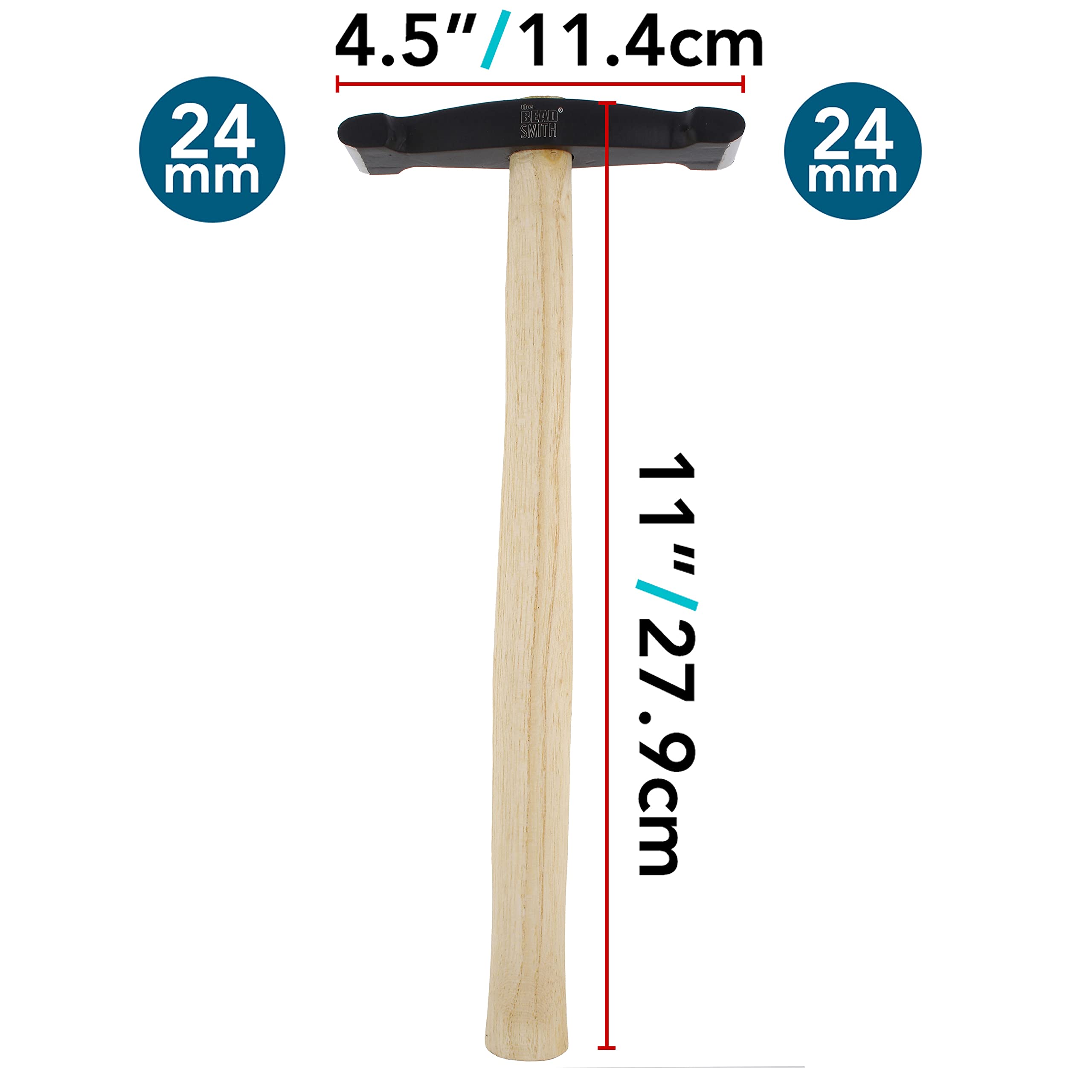 TruStrike Raising Hammer – Small Rectangular Face, 4-1/2 Inch Head Length, For Metal Texturing & Forming