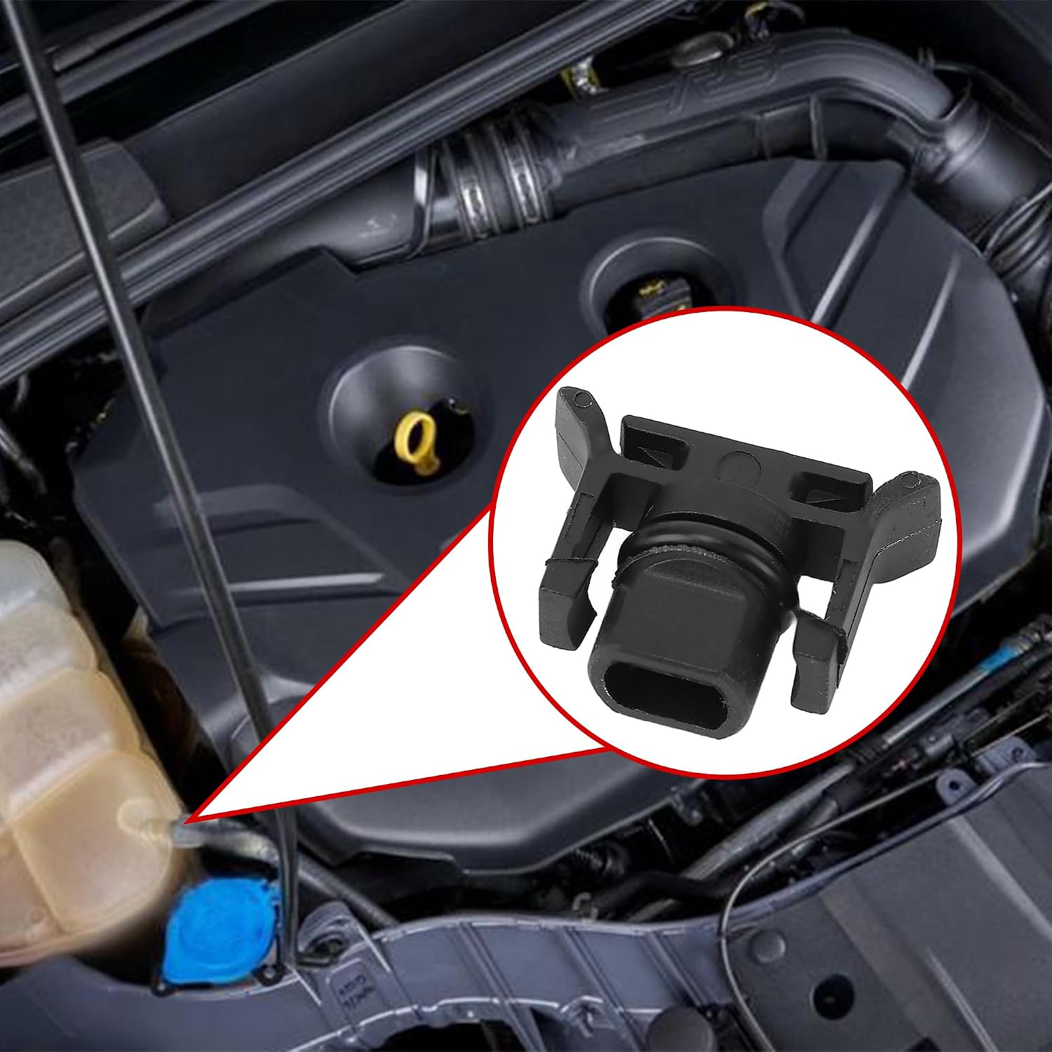 Radiator Cap Radiator Coolant Overflow Drain Cap Water Tank Plug Cover Kettle Plug for Ford Focus 2012-2018 for Ford Escape 2014-2016 Part Number AV6Z-8K103-A AV6Z8K103A CV6Z-8K103-A 1Pcs