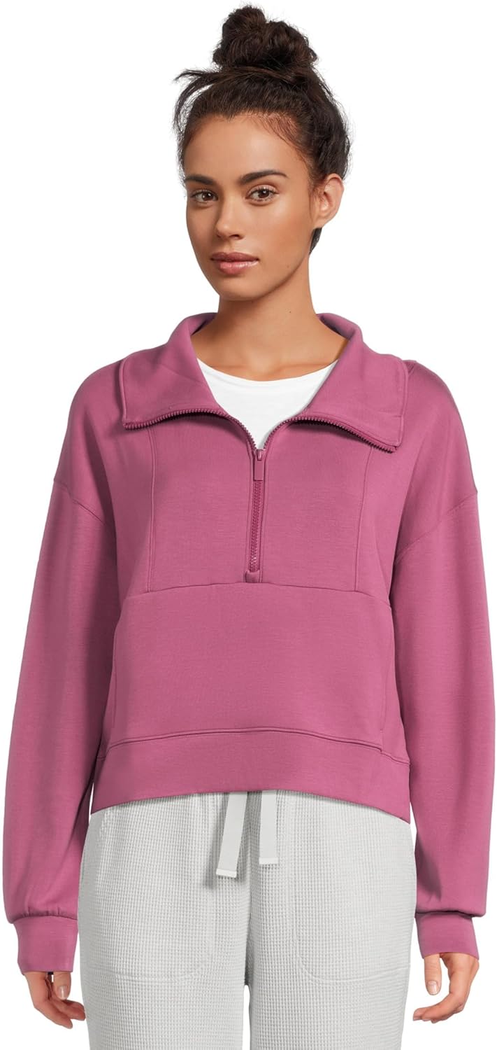 TravisMathew Womens Skyloft Soft 1/2 Zip, Damson, X-Large