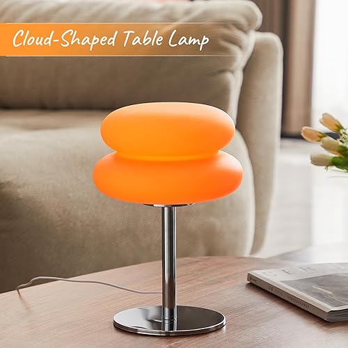 Miniatura 2 de Lámpara de hongo naranja, lámpara moderna de mediados de siglo para mesita de noche, lámparas de noche retro regulables, decoración del hogar,