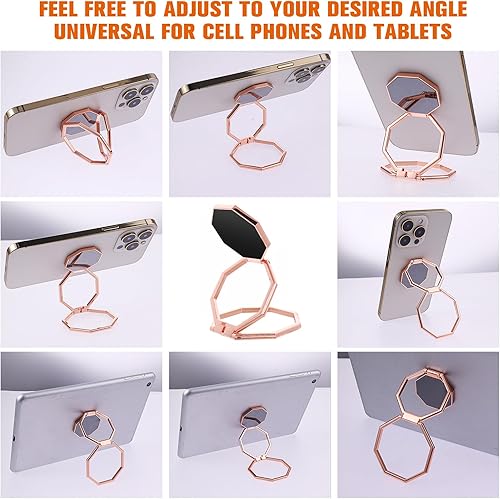 Miniatura 7 de cobee Soporte de anillo para teléfono celular, soporte de dedo de metal con rotación de 360, agarre trasero plegable para teléfono celular, soporte