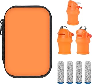 Gardening Thumb Knife with Case, Finger Pruner for Gardeners, Silicone Finger Knife, Plants Picking Trim Tools, Orange Thumb Cutter Gardening Tools Kit for Picking Plant Fruit Vegetable