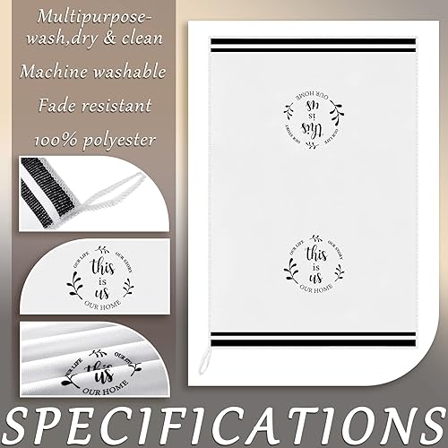 Miniatura 5 de Honoson 4 paños de cocina de Navidad, paños de cocina de granja, absorbentes, de secado rápido, paño de limpieza de poliéster para regalos de