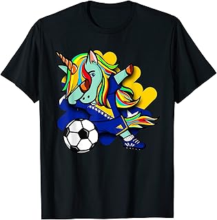 Cute Dabbing Unicorn Bosnia Herzegovina Soccer Lovers Jersey T-Shirt