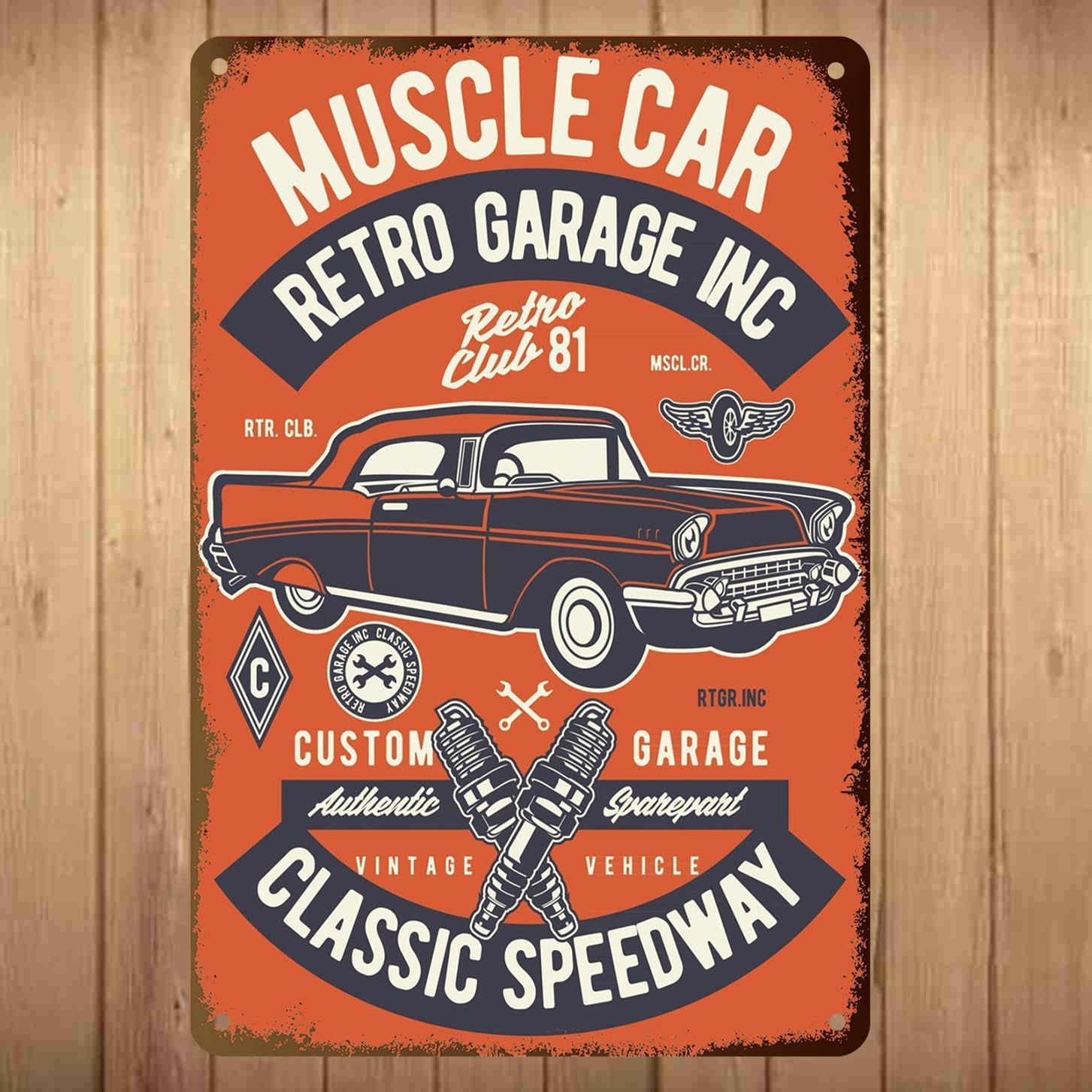 Garage Signs For Men - 7 Pcs Vintage Metal Tin Signs Retro Garage Signs For Men Wall Decorations Old Car Shop Posters Oil And Gas Station Sign Man Cave Decor 8×12 Inch（7pcs）