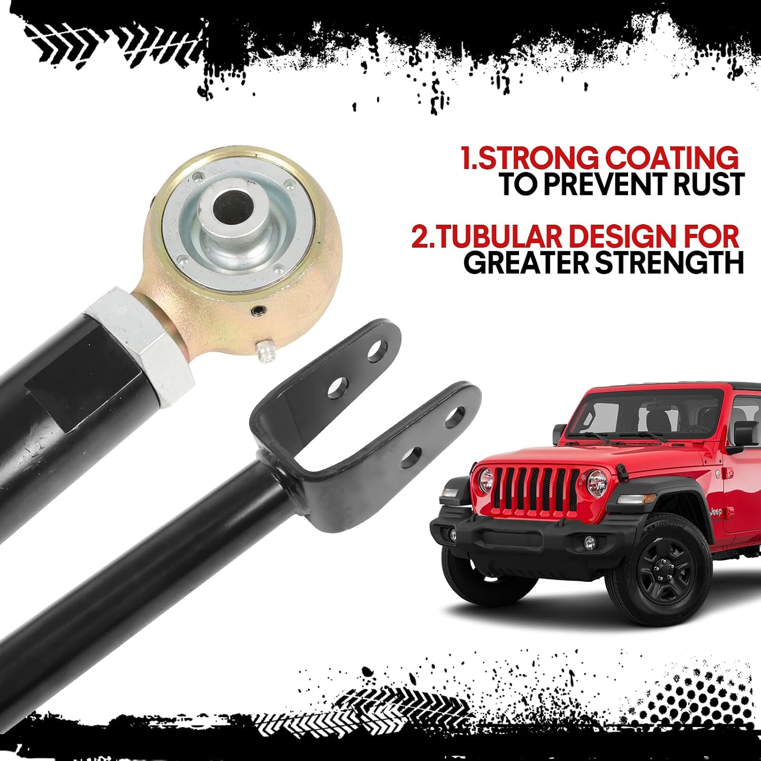 Suspension Front Upper & Lower Control Arms for 2007-2018 Jeep Wrangler JK/JKU 0-6" Lift Adjustable Control Arm Kit SET OF 4