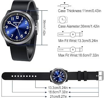 PROKING Kids Analog Watch 5ATM Waterproof Large Face for Girls Boys 8-12 | Easy to Read, Soft Band, 36mm Case, Learning Time, Sports, Swimming, Playing, Daily Wear, Idea Birthday Gift
