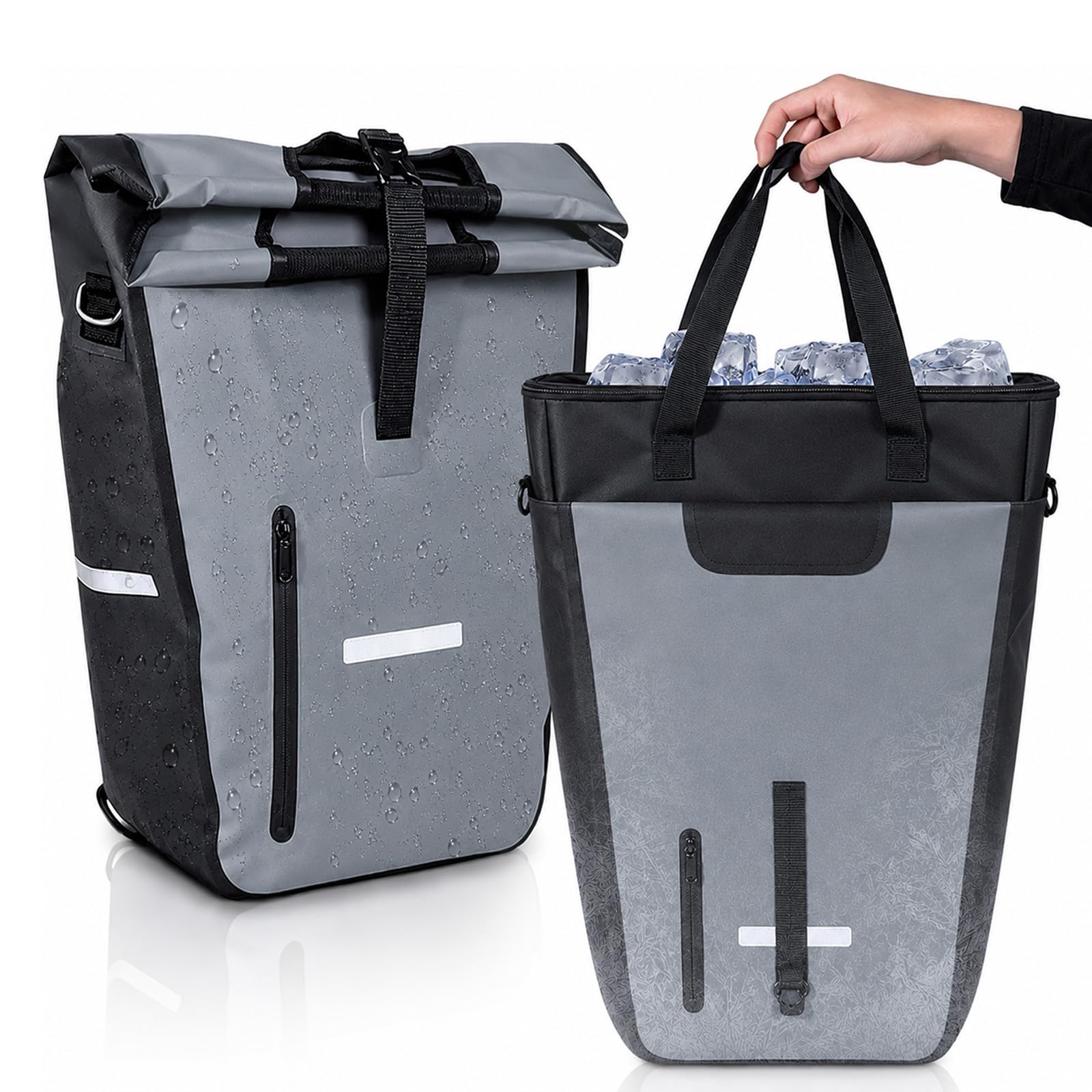 Sacoches de vélo pour porte-bagages avec sac isotherme amovible