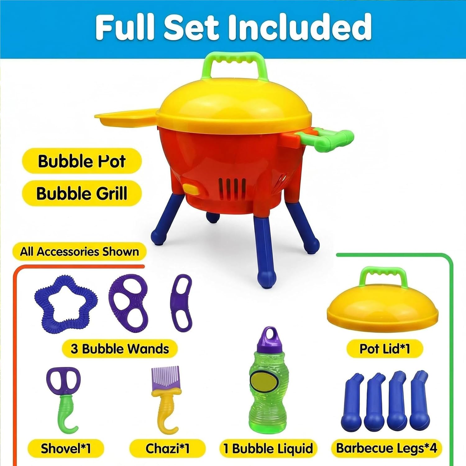 Bubble BBQ Machine, Grill Bubble Machine with Realistic Lights & Sound, Portable Outdoor Party Toy, Pro-Grade Bubble Grill for Summer Backyard Play