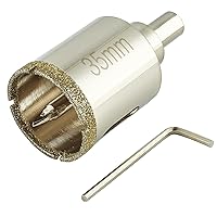 Vista 37 de Sierra perforadora de diamante de 1 3/4 pulgadas con broca piloto, sierra de agujero para azulejos de 1.75 pulgadas con broca central para mármol