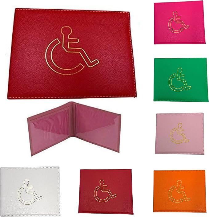 Soft Leather Disabled Badge Holder Wallet Disability Parking Badge